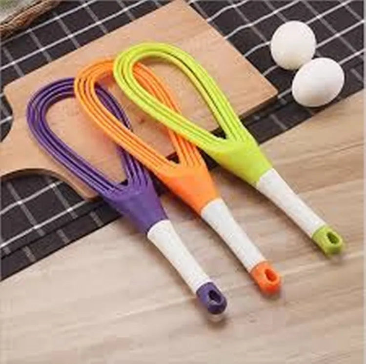 2-in-1 Twist Silicone Whisk Multifunction Egg Beater Foldable