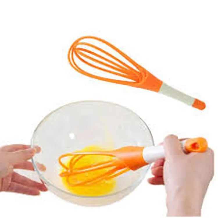 2-in-1 Twist Silicone Whisk Multifunction Egg Beater Foldable