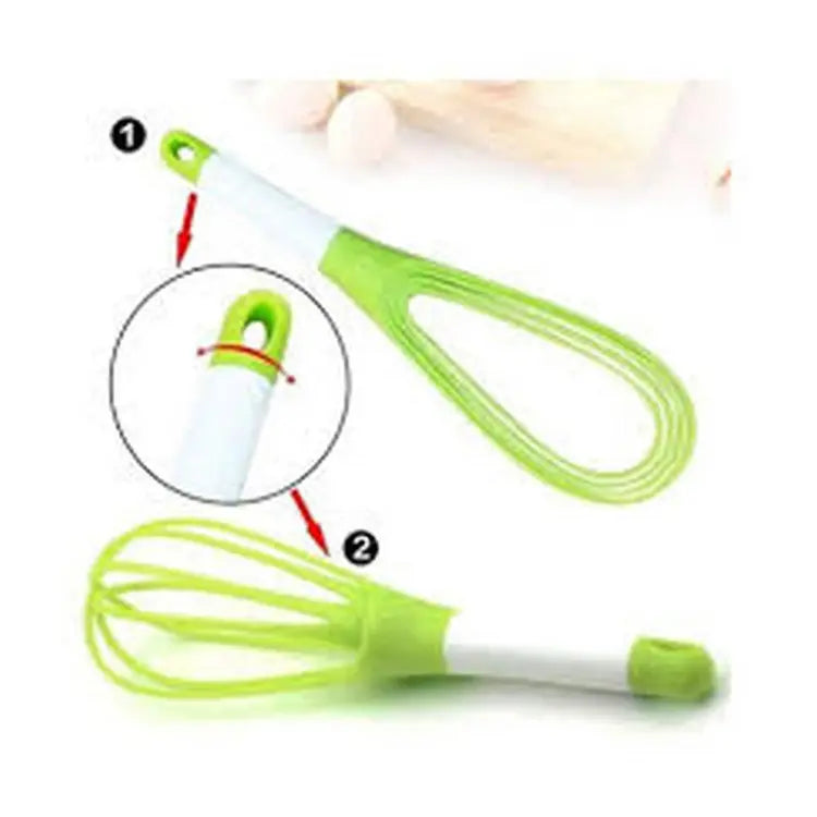 2-in-1 Twist Silicone Whisk Multifunction Egg Beater Foldable