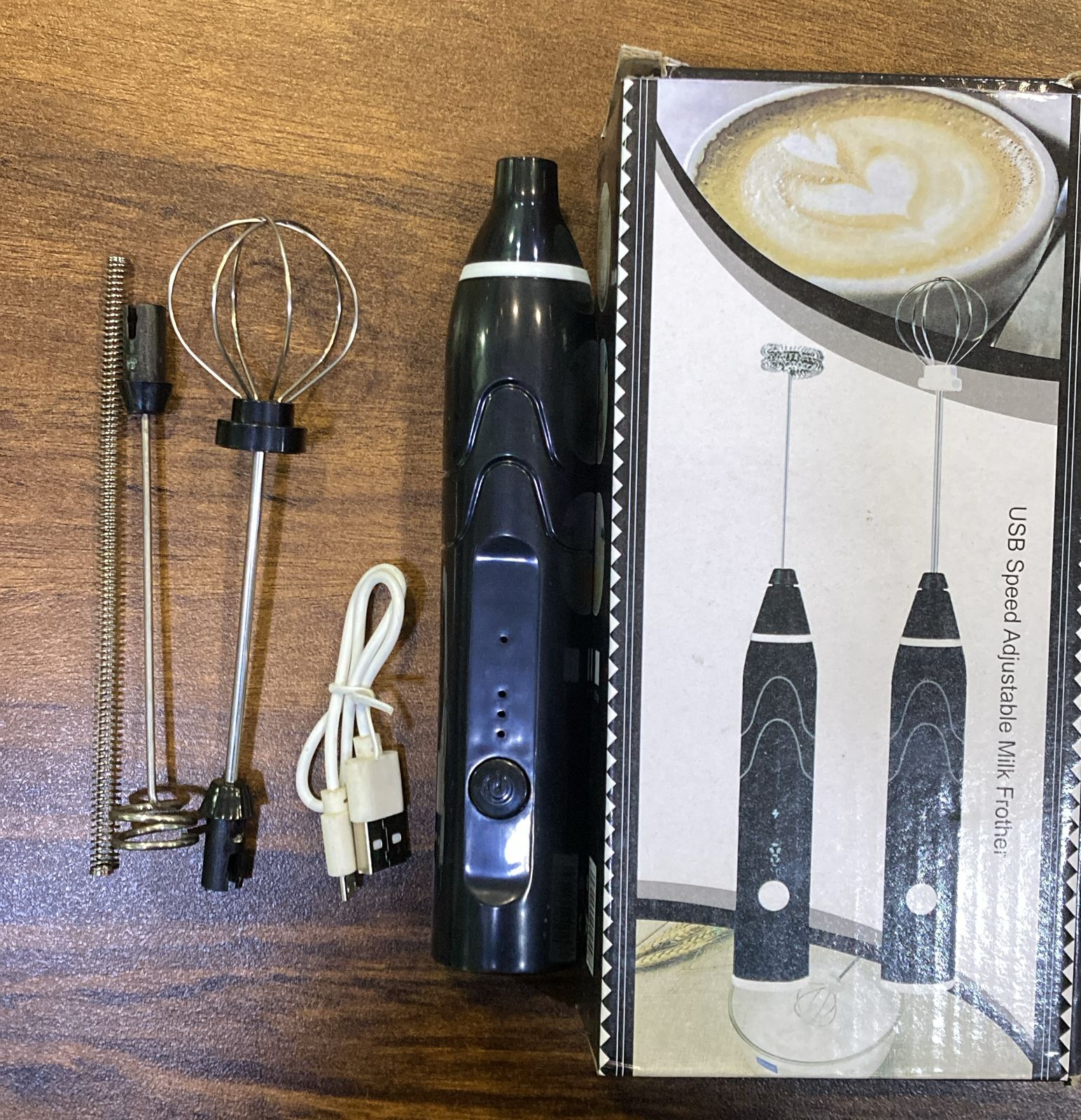 3 in 1 With spring Electric Milk Frother Whisk Egg Beater