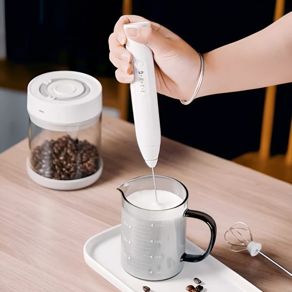 3 in 1 With spring Electric Milk Frother Whisk Egg Beater