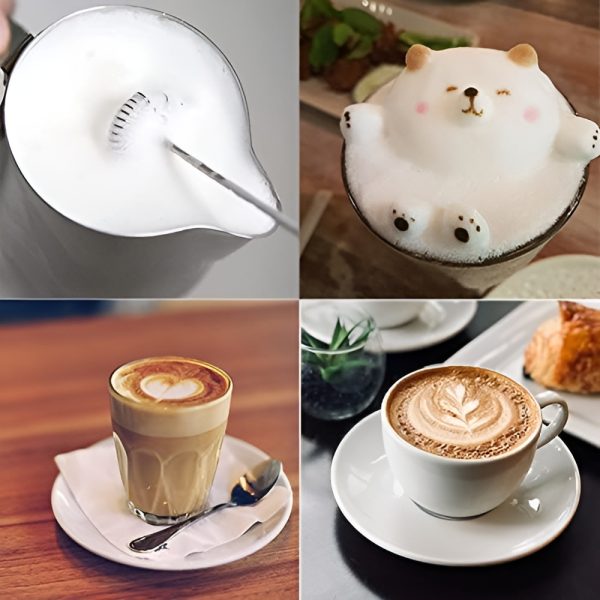 3 in 1 With spring Electric Milk Frother Whisk Egg Beater