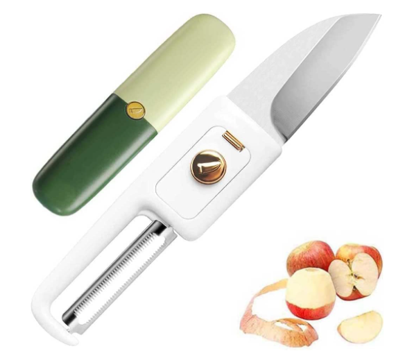 2-in-1 Stainless Steel Fruit Knife with Peeler