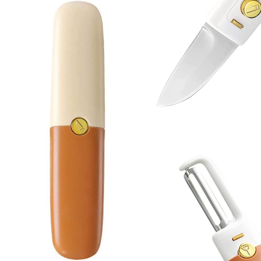 2-in-1 Stainless Steel Fruit Knife with Peeler