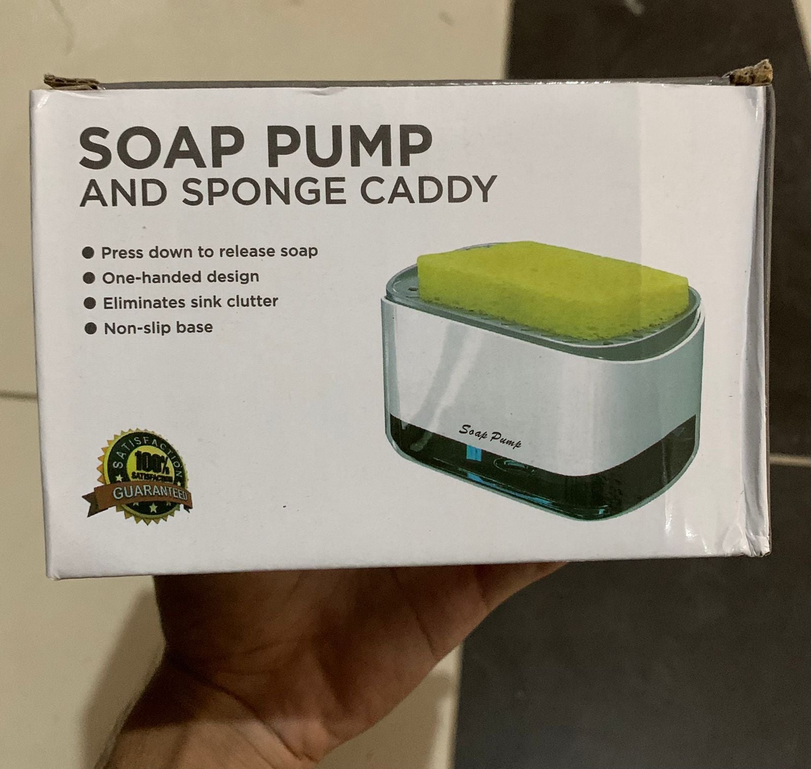 2-in-1 Kitchen Dishwashing Liquid Dispenser & Sponge Holder