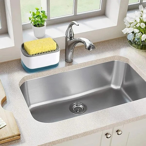 2-in-1 Kitchen Dishwashing Liquid Dispenser & Sponge Holder