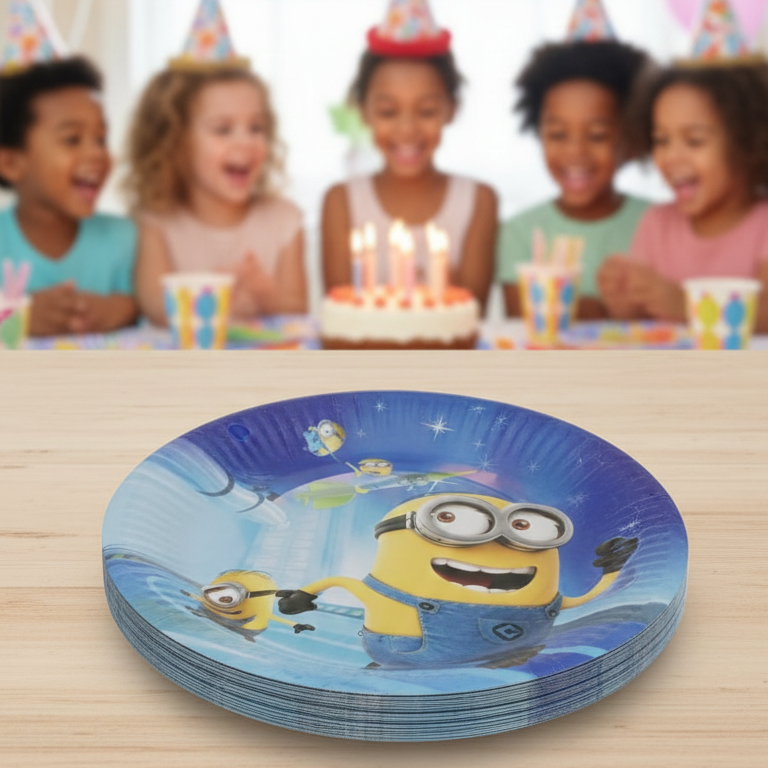 Character Birthday Plates | 10 Pcs Set | Disposable Party Plates | Fun & Colorful | Random Color And Design Rs 132