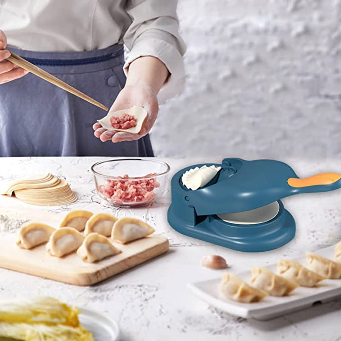 2-In-1 Manual Dumpling Maker & Dough Press Machine