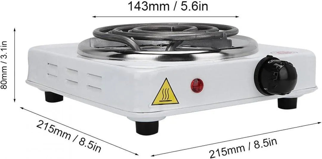 White Electric Stove with Stainless Steel Pot