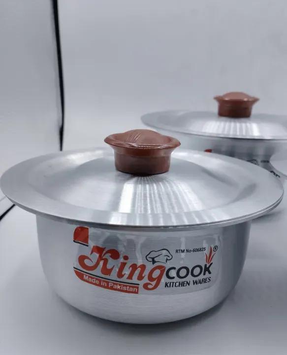 Aluminium 3-Piece Cooking Pot Set Silver