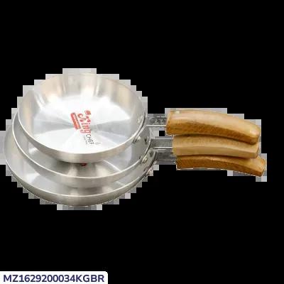 Aluminum Mini Frying Pan Set of 3 Pcs Silver