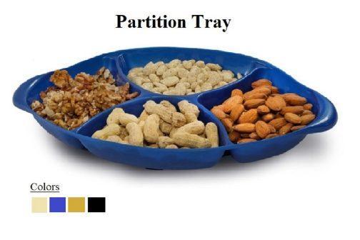 Blue 4-Compartment Serving Tray for Snacks & Meals