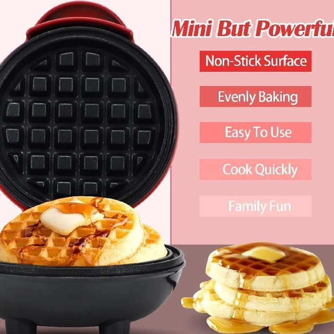 Red Electric Waffle Maker 350W for Home Use