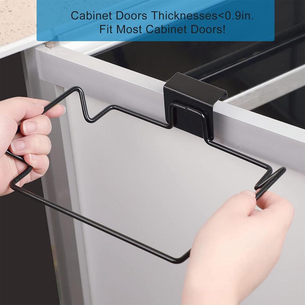 Black Metal Trash Bag Holder for Kitchen Cabinet