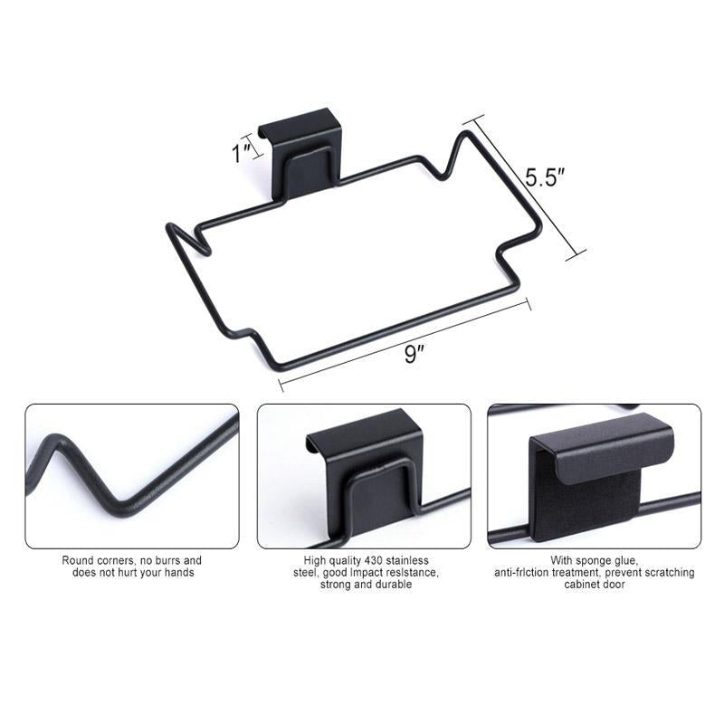 Black Metal Trash Bag Holder for Kitchen Cabinet