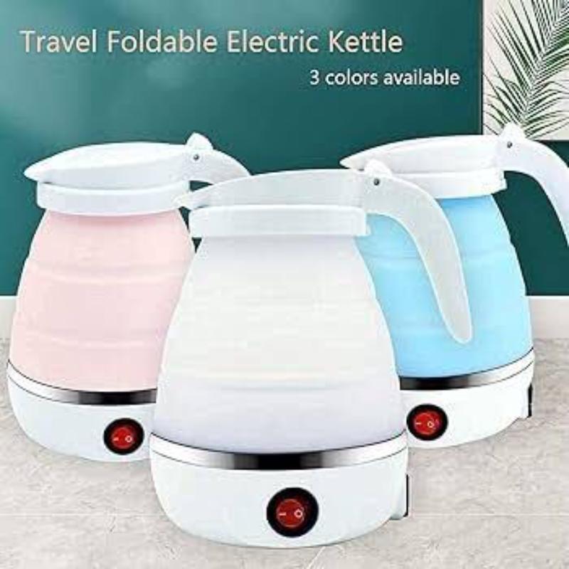 Portable Collapsible Electric Kettle 600ml Silicone Blue