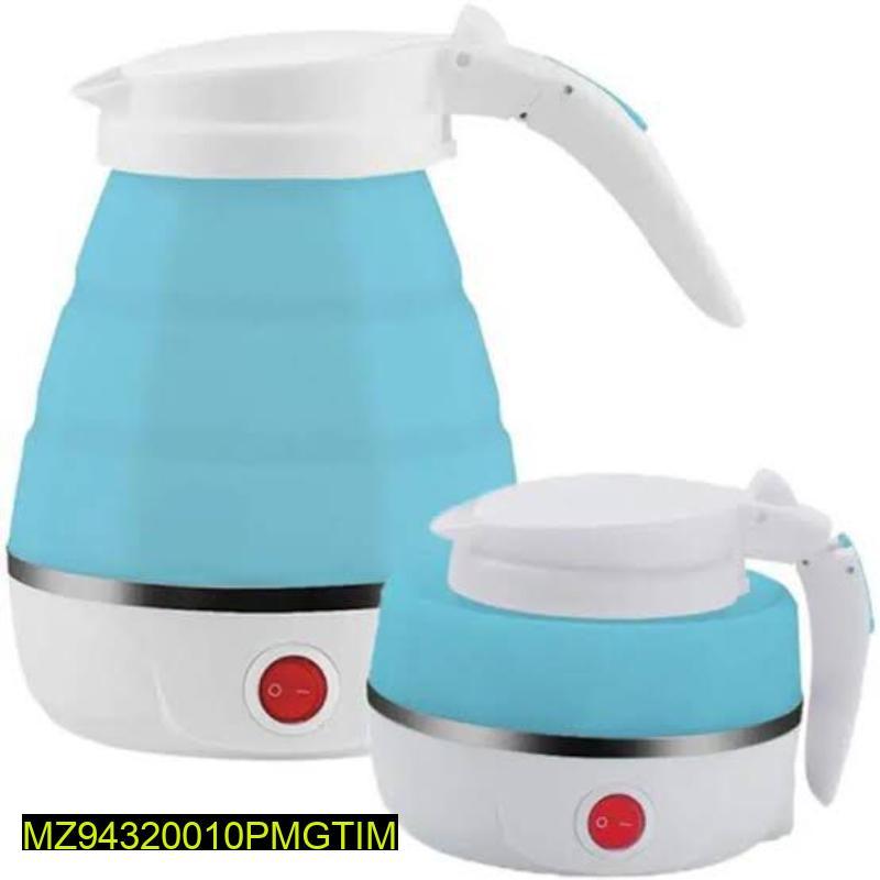 Portable Collapsible Electric Kettle 600ml Silicone Blue